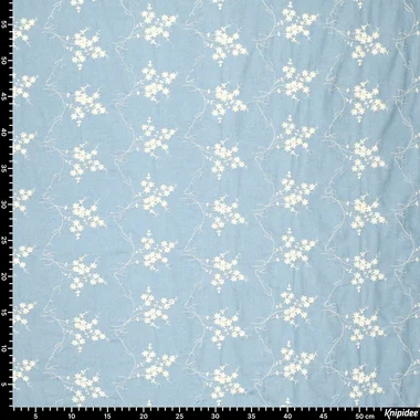 -Denim - Jeans Stickerei 3.8OZ - Blumen - hellblau - 21911-051 - Denim - Jeans Stickerei 3.8OZ - Blumen - hellblau - 21911-051