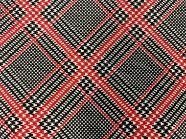 -Tricot stof - prince de galles - rood zwart - 340064-93 - Tricot stof - prince de galles - rood zwart - 340064-93