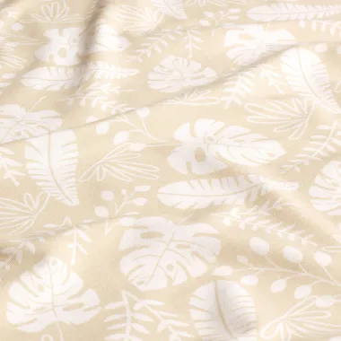 -Tricot stof - bladeren - beige - 21835-052 - Tricot stof - bladeren - beige - 21835-052