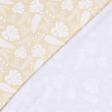 -Tricot stof - bladeren - beige - 21835-052 - Tricot stof - bladeren - beige - 21835-052