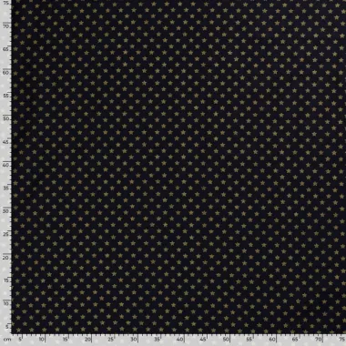 -Kerststof - katoen poplin - folie kerststerren - donkerblauw - 20704-008 - Kerststof - katoen poplin - folie kerststerren - donkerblauw - 20704-008