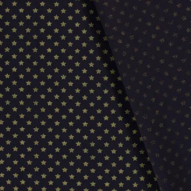 -Kerststof - katoen poplin - folie kerststerren - donkerblauw - 20704-008 - Kerststof - katoen poplin - folie kerststerren - donkerblauw - 20704-008