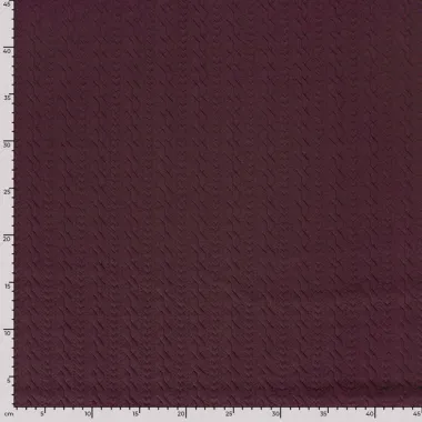 -Stretch stof - heavy knit kabel - aubergine - 24155-046 - Stretch stof - heavy knit kabel - aubergine - 24155-046