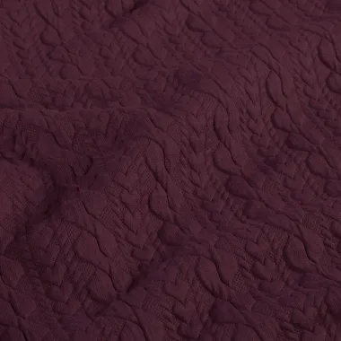 -Stretch stof - heavy knit kabel - aubergine - 24155-046 - Stretch stof - heavy knit kabel - aubergine - 24155-046