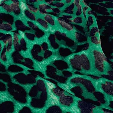 -Polyester stof - satijn velvet - luipaardprint - groen - 31/24015-025 - Polyester stof - satijn velvet - luipaardprint - groen - 31/24015-025