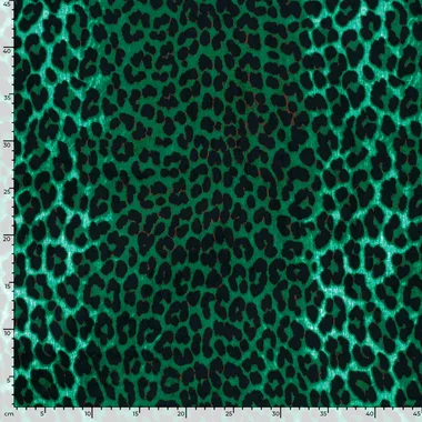 -Polyester stof - satijn velvet - luipaardprint - groen - 31/24015-025 - Polyester stof - satijn velvet - luipaardprint - groen - 31/24015-025