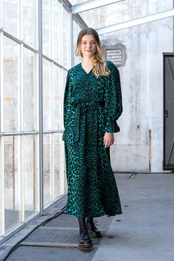 -Polyester stof - satijn velvet - luipaardprint - groen - 31/24015-025 - Polyester stof - satijn velvet - luipaardprint - groen - 31/24015-025