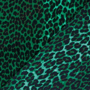 -Polyester stof - satijn velvet - luipaardprint - groen - 31/24015-025 - Polyester stof - satijn velvet - luipaardprint - groen - 31/24015-025