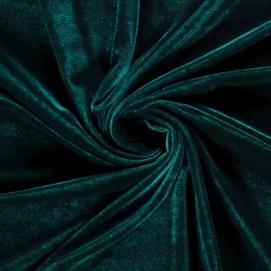 -Tricot stof - fluweel rekbaar - petrol - 3348-128 - Tricot stof - fluweel rekbaar - petrol - 3348-128