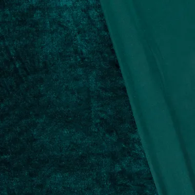 -Tricot stof - fluweel rekbaar - petrol - 3348-128 - Tricot stof - fluweel rekbaar - petrol - 3348-128