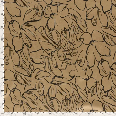 -Suèdine stof - suède wildleer - bloemen - camel - 31/24120-053 - Suèdine stof - suède wildleer - bloemen - camel - 31/24120-053