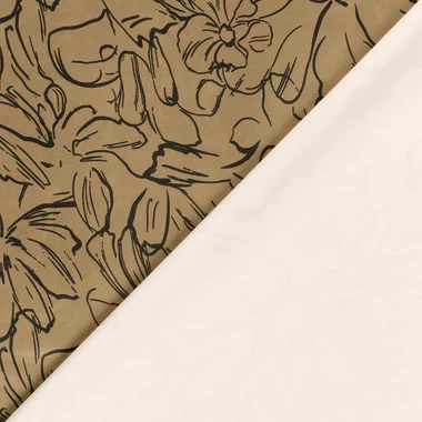 -Suèdine stof - suède wildleer - bloemen - camel - 31/24120-053 - Suèdine stof - suède wildleer - bloemen - camel - 31/24120-053