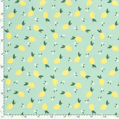-Tricot stof - swimwear - citroenen - mintgroen - 25/21679-021 - Tricot stof - swimwear - citroenen - mintgroen - 25/21679-021