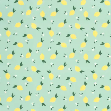-Tricot stof - swimwear - citroenen - mintgroen - 25/21679-021 - Tricot stof - swimwear - citroenen - mintgroen - 25/21679-021