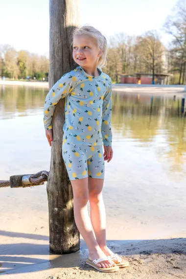 -Tricot stof - swimwear - citroenen - mintgroen - 25/21679-021 - Tricot stof - swimwear - citroenen - mintgroen - 25/21679-021