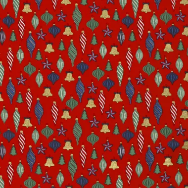 -Kerststof - katoen poplin - folie kerstballen - rood - 20730-015 - Kerststof - katoen poplin - folie kerstballen - rood - 20730-015