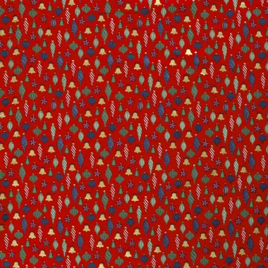 -Kerststof - katoen poplin - folie kerstballen - rood - 20730-015 - Kerststof - katoen poplin - folie kerstballen - rood - 20730-015