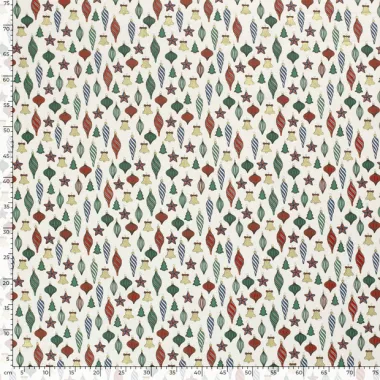 -Kerststof - katoen poplin - folie kerstballen - gebroken wit - 20730-051 - Kerststof - katoen poplin - folie kerstballen - gebroken wit - 20730-051