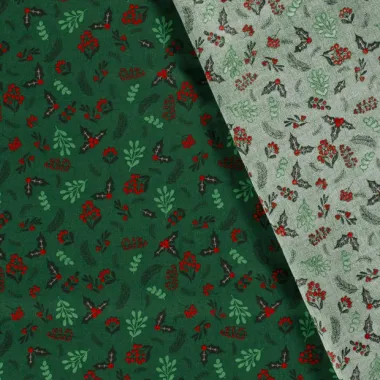 -Kerststof - katoen poplin - kersttakken - groen - 20734-025 - Kerststof - katoen poplin - kersttakken - groen - 20734-025