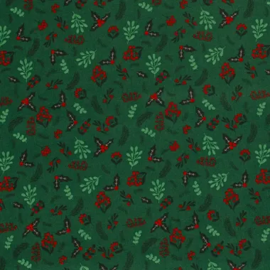-Kerststof - katoen poplin - kersttakken - groen - 20734-025 - Kerststof - katoen poplin - kersttakken - groen - 20734-025
