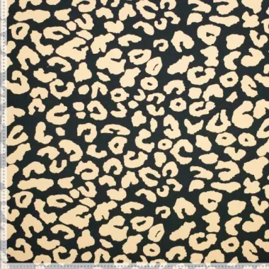 -Canvas stof - panterprint - zwart crème - 410118-40 - Canvas stof - panterprint - zwart crème - 410118-40