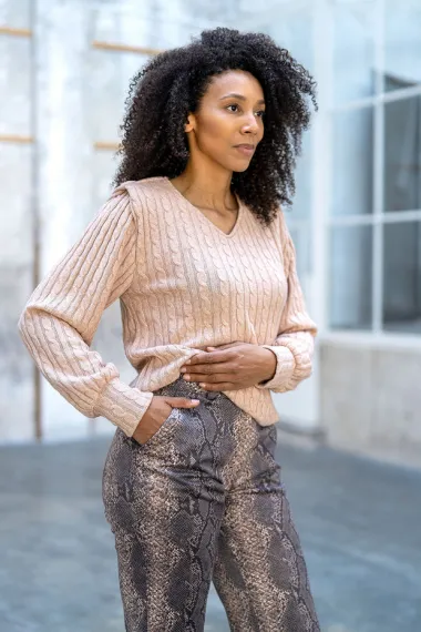 -Suèdine stof - suède wildleer - slangenprint - camel - 31/24124-053 - Suèdine stof - suède wildleer - slangenprint - camel - 31/24124-053