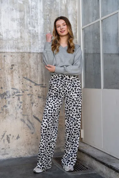 -Suèdine stof - suède wildleer - luipaardprint - gebroken wit - 31/24125-051 - Suèdine stof - suède wildleer - luipaardprint - gebroken wit - 31/24125-051