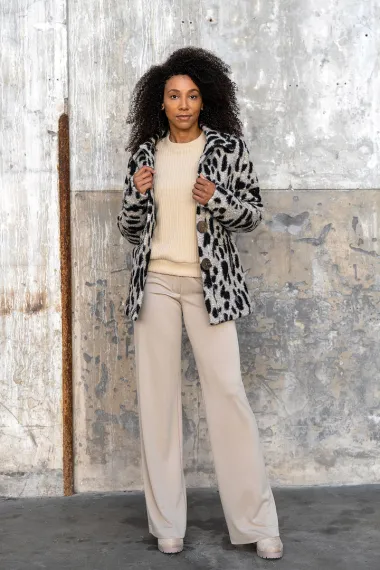 -Gebreide stof - bouclé - dierenprint - beige - 31/24133-052 - Gebreide stof - bouclé - dierenprint - beige - 31/24133-052