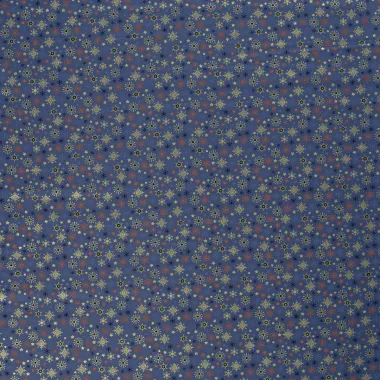 -Kerststof - katoen poplin - folie kerststerren - blauw - 20748-007 - Kerststof - katoen poplin - folie kerststerren - blauw - 20748-007