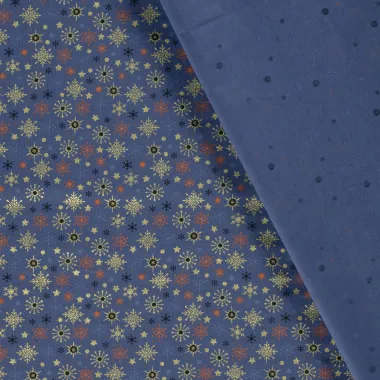 -Kerststof - katoen poplin - folie kerststerren - blauw - 20748-007 - Kerststof - katoen poplin - folie kerststerren - blauw - 20748-007