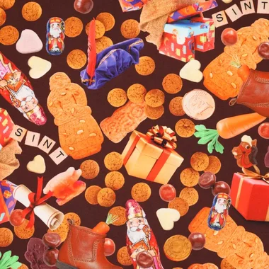 -Katoenen stof - poplin - digitaal Sinterklaas - multi - 22081-100 - Katoenen stof - poplin - digitaal Sinterklaas - multi - 22081-100
