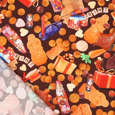 -Katoenen stof - poplin - digitaal Sinterklaas - multi - 22081-100 - Katoenen stof - poplin - digitaal Sinterklaas - multi - 22081-100