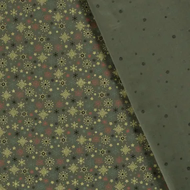 -Kerststof - katoen poplin - folie kerststerren - groen - 20748-027 - Kerststof - katoen poplin - folie kerststerren - groen - 20748-027