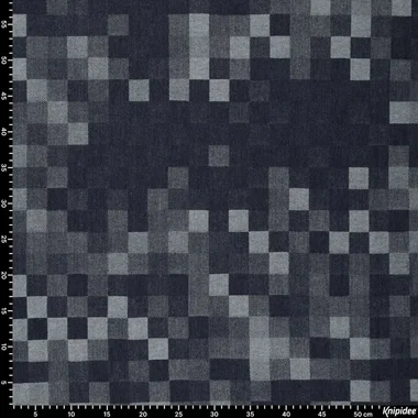 -Spijkerstof - patchwork denim - donkerblauw - 22193-690 - Spijkerstof - patchwork denim - donkerblauw - 22193-690