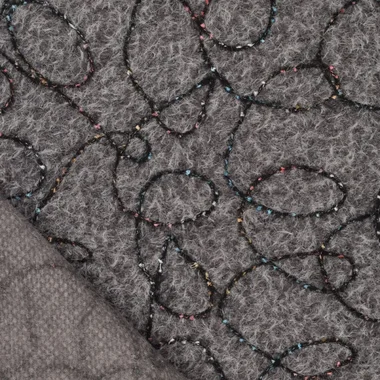 -Embroidery stof - fur - cotta embroidery lizzy - grijs - 22229-980 - Embroidery stof - fur - cotta embroidery lizzy - grijs - 22229-980