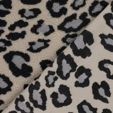 -Bont stof - panterprint - beige grijs - 24132-063 - Bont stof - panterprint - beige grijs - 24132-063