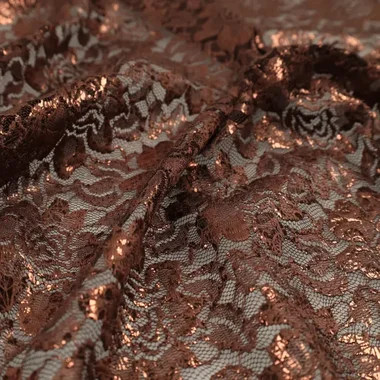 -Kant stof - foil lace - bruin - 22412-100 - Kant stof - foil lace - bruin - 22412-100