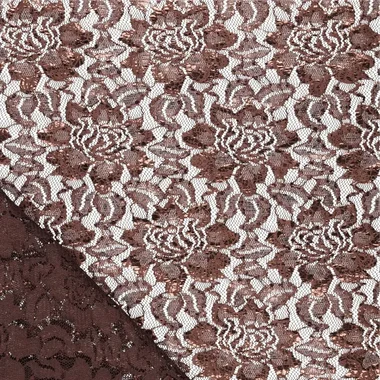-Kant stof - foil lace - bruin - 22412-100 - Kant stof - foil lace - bruin - 22412-100