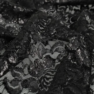-Spitzenstoff – Folien-Spitze – schwarz – 22412-999 - Spitzenstoff – Folien-Spitze – schwarz – 22412-999