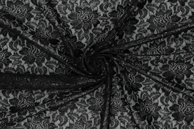 -Spitzenstoff – Folien-Spitze – schwarz – 22412-999 - Spitzenstoff – Folien-Spitze – schwarz – 22412-999