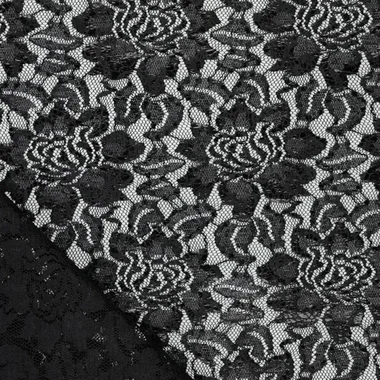 -Kant stof - foil lace - zwart - 22412-999 - Kant stof - foil lace - zwart - 22412-999