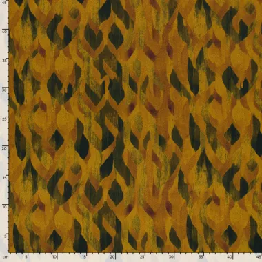 -Polyester stof - satijn duchesse - abstract - geel - 24075-034 - Polyester stof - satijn duchesse - abstract - geel - 24075-034