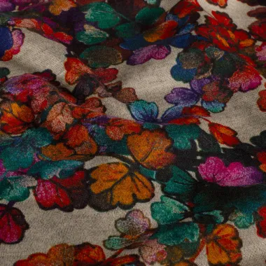 -Jersey – Discharge – Blütenblätter – beige – 24111-152 - Jersey – Discharge – Blütenblätter – beige – 24111-152