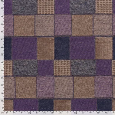 -Polyester stof - jacquard - ruiten - paars multi - 24207-008 - Polyester stof - jacquard - ruiten - paars multi - 24207-008