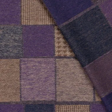 -Polyester stof - jacquard - ruiten - paars multi - 24207-008 - Polyester stof - jacquard - ruiten - paars multi - 24207-008