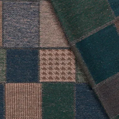 -Polyester stof - jacquard - ruiten - groen multi - 24207-028 - Polyester stof - jacquard - ruiten - groen multi - 24207-028