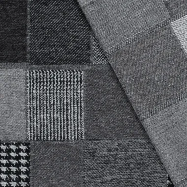 -Polyester stof - jacquard - ruiten - grijs - 24207-068 - Polyester stof - jacquard - ruiten - grijs - 24207-068