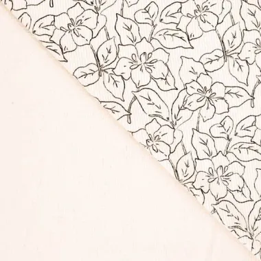 -Ribcord stof - washed corduroy - stretch - bloemen - gebroken wit - 22819-511 - Ribcord stof - washed corduroy - stretch - bloemen - gebroken wit - 22819-511