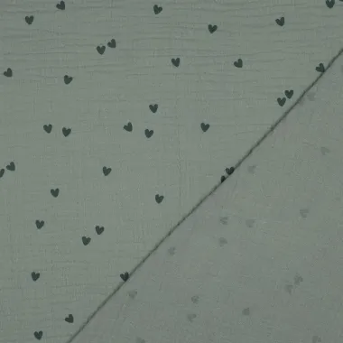 -Hydrofiel stof - hartjes - groen - 3166-003 - Hydrofiel stof - hartjes - groen - 3166-003