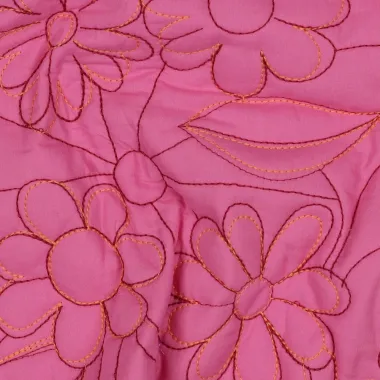 -Doorgestikte stof - stepped - bloemen - roze - 3790-001 - Doorgestikte stof - stepped - bloemen - roze - 3790-001